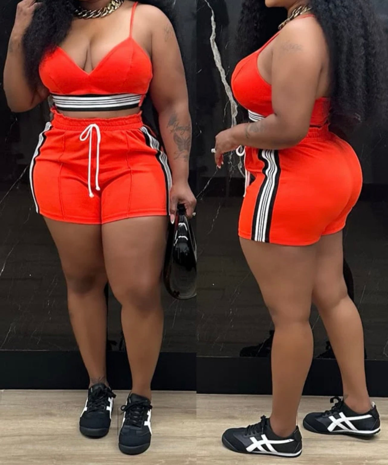 Around the way short set Red