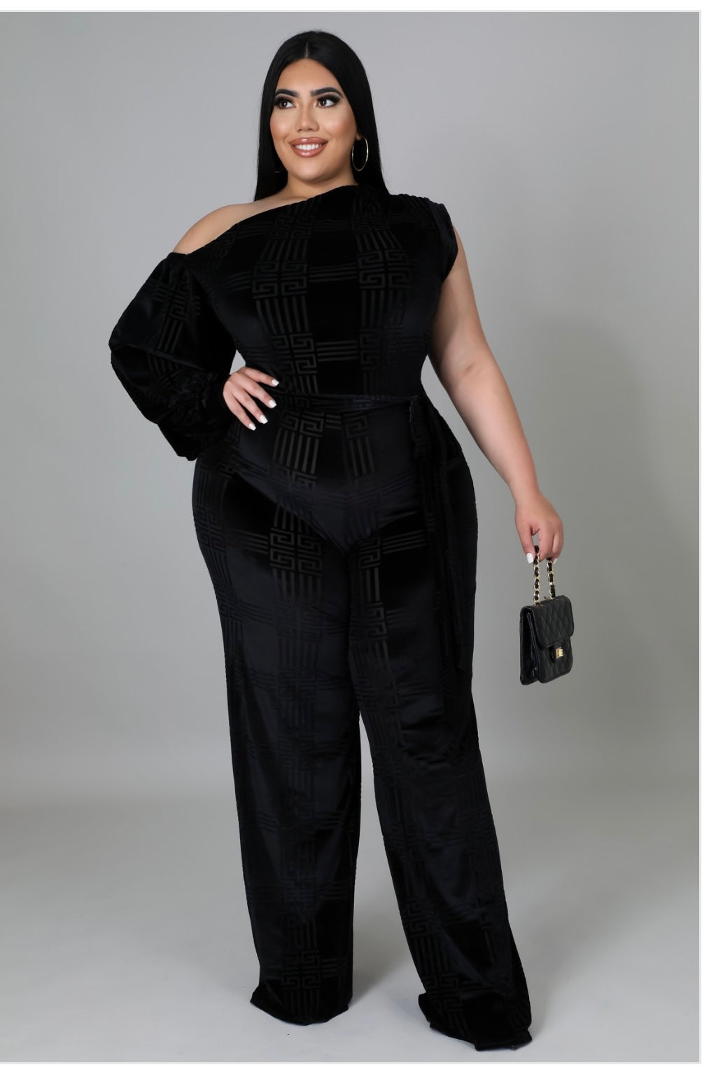 Lady in Black Jumpsuit