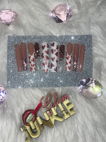 Rose gold hearts