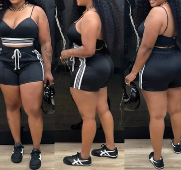 Around the way short set black