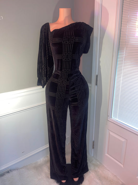 Lady in Black Jumpsuit